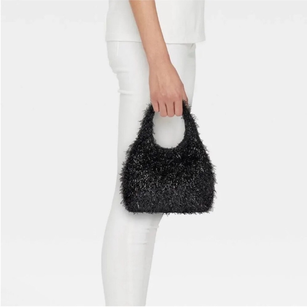 A New Day Tinsel Party Mini Hand Bag Black Silver | NWT - Picture 2 of 4